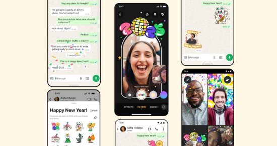 واتساب تطلق تأثيرات اتصال ورسوم متحركة وملصقات جديدة احتفالا بالعام الجديد