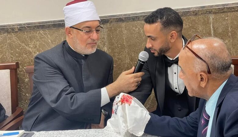 احتفال نجل الدكتور المحرصاوي بزفافه بحضور كبار علماء الأزهر